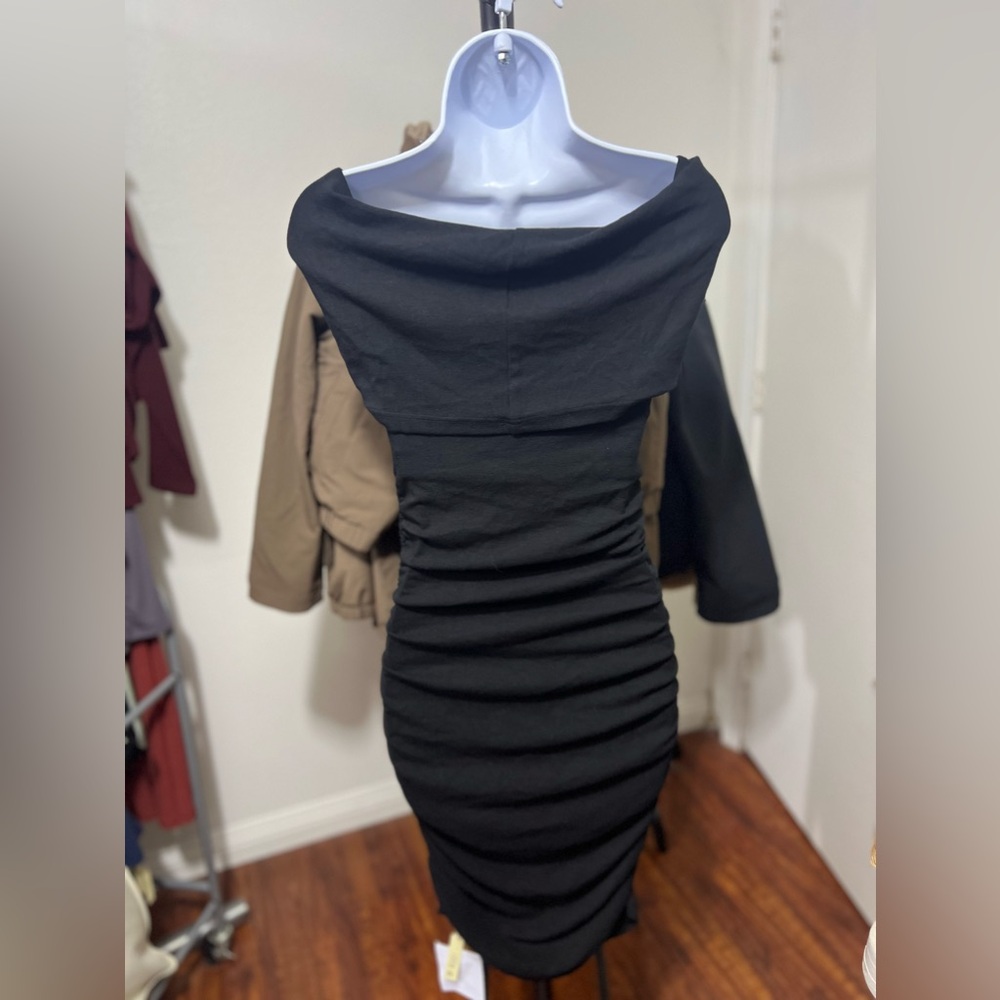 OGL Transformable Bow Cold Shoulder Ruching Brami Dress - Picture 6 of 10